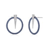 ALOR Cable Full Circle Spear Earrings with 18K Gold & Diamonds 03-28-2403-11