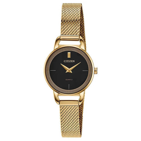 Citizen Women's Yellow Gold-Tone Stainless Steel Mesh Bracelet Quartz Watch EZ7002-54E