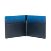 Montblanc Meisterstück Classic 6cc Animation Blue Leather Wallet w/ Money Clip 126205