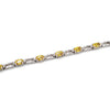 Estate 14K White Gold Yellow Sapphire and Diamond Bracelet