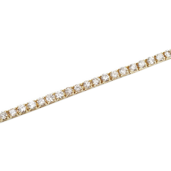 18K Yellow Gold Diamond Tennis Bracelet, 9.66ctw, 18.1g