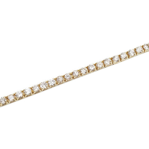 18K Yellow Gold Diamond Tennis Bracelet, 9.66ctw, 18.1g