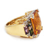 Estate 18K Yellow Gold Citrine and Diamond Ring