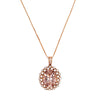 14K Rose Gold Morganite and Diamond Pendant Necklace