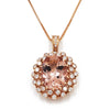 14K Rose Gold Morganite and Diamond Pendant Necklace