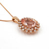 14K Rose Gold Morganite and Diamond Pendant Necklace