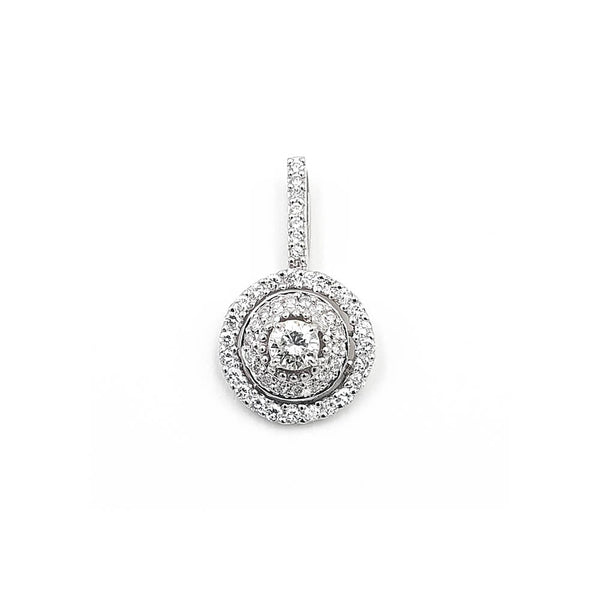 18K White Gold Diamond Pendant