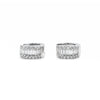 18K White Gold Diamond Huggie Earrings