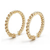 14K Yellow Gold Diamond Hoop Earrings, 9.50g