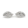 14K White Gold Omega Back Diamond Earrings