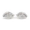 14K White Gold Omega Back Diamond Earrings