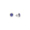 14K White Gold Diamond and Tanzanite Stud Earrings, 4.0g