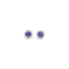 14K White Gold Diamond and Tanzanite Stud Earrings, 4.0g