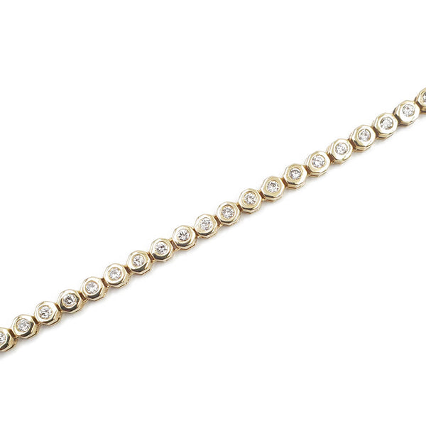 14K Yellow Gold Diamond Tennis Bracelet, 2.17ctw, 17.54g