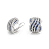 Ladies 18K White Gold Sapphire and Diamond J-Hoop Earrings