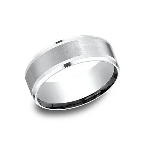 14K White Gold 8mm Men's Wedding Band CF18801014KW