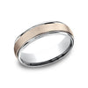 Benchmark Two Tone 14K Rose Gold & 14K White Gold Men's Wedding Band CF21603114KRW