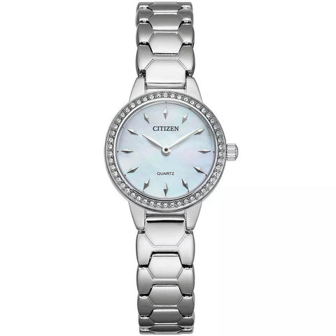 Citizen Womens Crystal Accent Stainless Steel Bracelet Quartz Watch EZ7010-56D