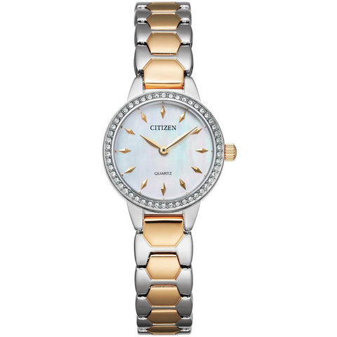 Citizen Women's Two Tone Crystal Accent Quartz Watch EZ7016-50D