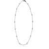 14K White Gold Round Diamond Chain Necklace, 18 inches long