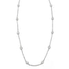 14K White Gold Round Diamond Chain Necklace, 18 inches long