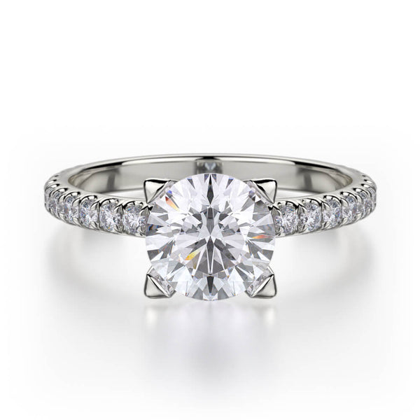 Michael M Europa Round Center Engagement Ring R371-1