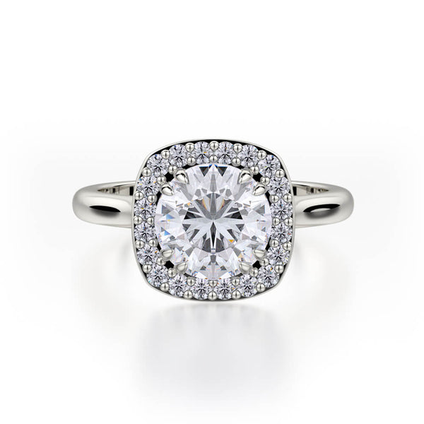 Michael M Bold Round Center Diamond Engagement Ring R721-1.5