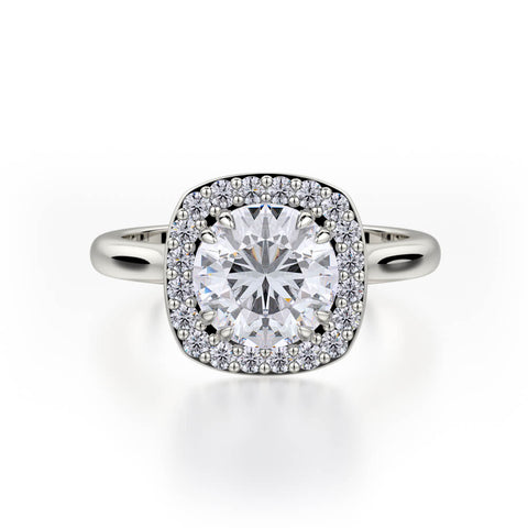 Michael M Bold Round Center Diamond Engagement Ring R721-1.5