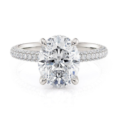 Michael M Crown Oval Center Diamond Engagement Ring R796-3