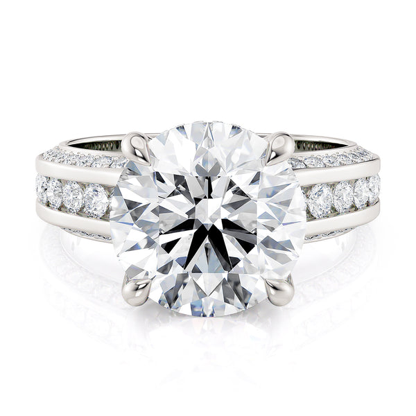 Michael M CROWN Round Center Diamond Engagement Ring R797-4