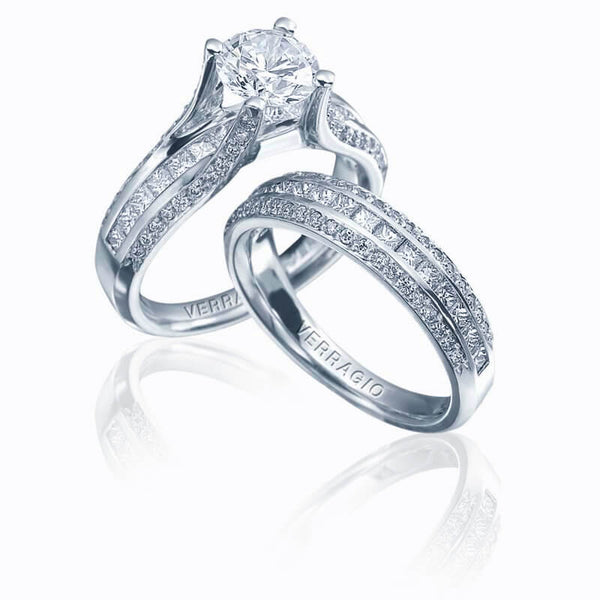 Verragio 3 Row Channel Round Center Diamond Engagement Ring CLASSICO-0262