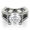 Michael M STRADA 18K White Gold Engagement Ring R757-2