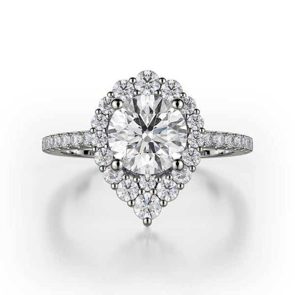 Michael M DEFINED 18K White Gold Engagement Ring R785-2