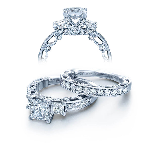 Verragio Three-Stone Princess Center Engagement Ring PARADISO-3064P