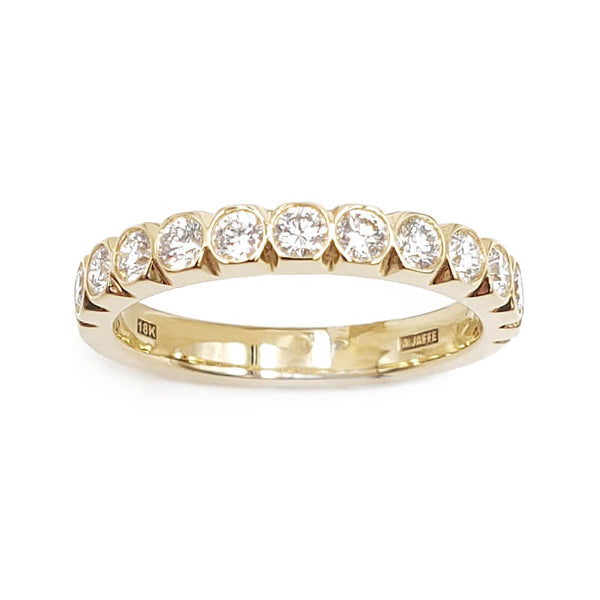 A.JAFFE 18K Yellow Gold Halfway Diamond Ladies Wedding Band WRC1595H/60