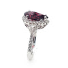 18K White Gold Garnet and Diamond Ring