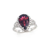 18K White Gold Garnet and Diamond Ring