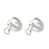 18K White Gold Omega Back Diamond Earrings