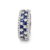 Estate 18K White Gold Diamond and Blue Sapphire Ladies Band