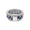 Estate 18K White Gold Diamond and Blue Sapphire Ladies Band