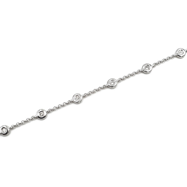 14K White Gold Diamond Bracelet, 0.18ctw, 2.75g