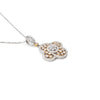 18K White Gold and Yellow Gold Flower Design Diamond Pendant Necklace