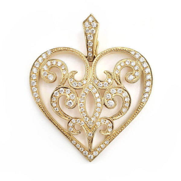 Chad Allison 18K Yellow Gold Diamond Heart Pendant Necklace