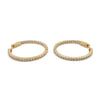 14K Yellow Gold Diamond Hoop Earrings 6.0g