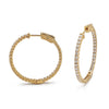 14K Yellow Gold Diamond Hoop Earrings 6.0g