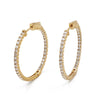 14K Yellow Gold Diamond Hoop Earrings 6.0g