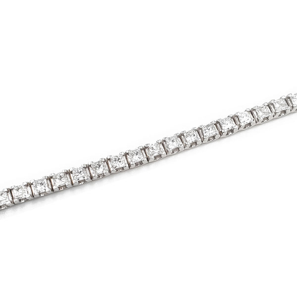 18K White Gold Princess Cut Diamond Tennis Bracelet BF1994