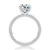 A.JAFFE Hidden Halo Round Engagement Ring with Pave Band MECRD2569/122