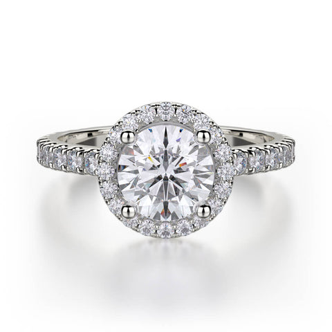 Michael M 18K White Gold Diamond Engagement Ring R320S-1