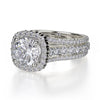 Michael M STELLA 18K White Gold Cushion Halo Engagement Ring R681-1.5